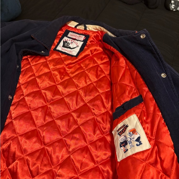 Mitchell & Ness Navy and Orange Varsity Jacket - Picture 2 of 4